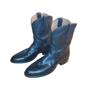 Tecovas Earl Roper Boots Men Size 10.5 Black Goat Scotch Leather Cowboy Western